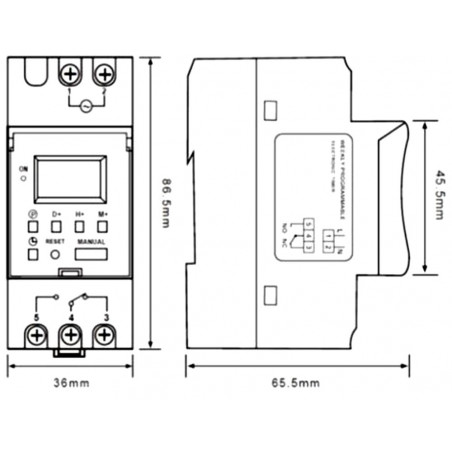 7 jours de minuterie hebdomadaire numérique LCD programmable 16A relais montage DIN