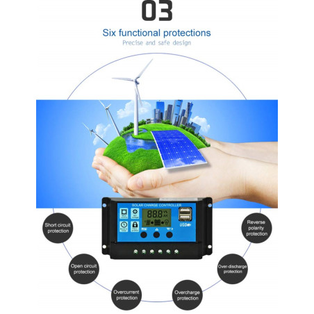 PWM Solarladeregler 12/24 V 10A