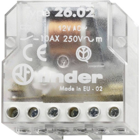 FINDER 26.04 – Relais pas à pas 12 V CA, 2 contacts 10 A, 4 séquences