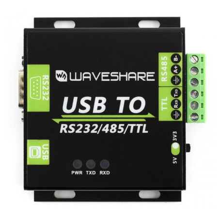 Convertidor profesional de USB a RS232-485-TTL con aislamiento y protecciones TVS