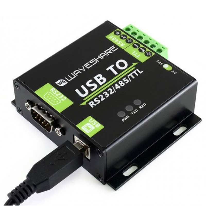 Convertidor profesional de USB a RS232-485-TTL con aislamiento y protecciones TVS