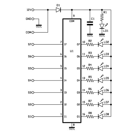 KIT indicateur de niveau de liquide pour réservoirs avec 7 LED colorées