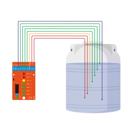 KIT indicador de nivel de líquido para tanques con 7 LEDs de colores