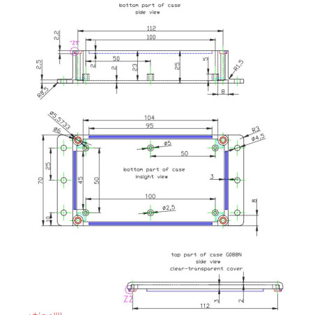 Récipient en plastique noir avec couvercle transparent 121x71x31 mm qui peut être fixé au mur