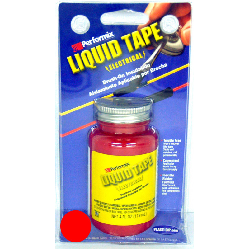 Isolant liquide rouge anti-abrasion Plasti Dip® 118ml 55000V / mm avec brosse