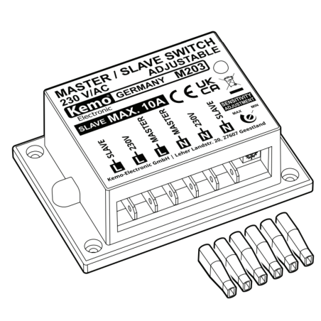 Commutateur maître-esclave Kemo M203 230 V CA réglable