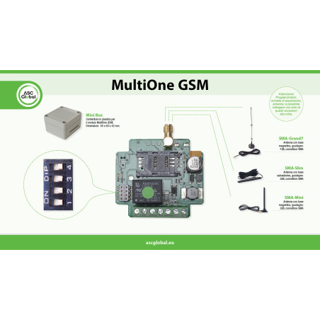 MultiOne GSM Cloud - Telecomando GSM 1 ingresso e 1 uscita relè