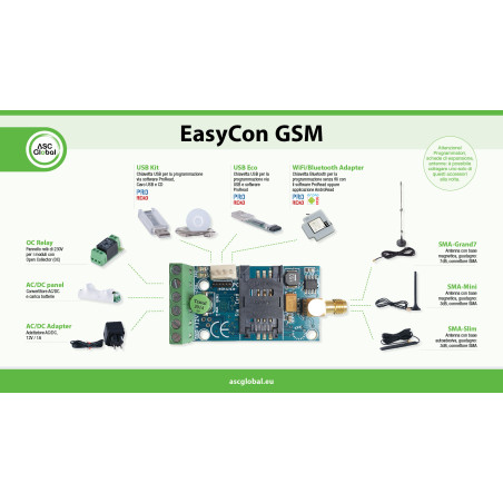 EasyCon GSM - Télécommande avec 2 entrées et 1 sortie OC