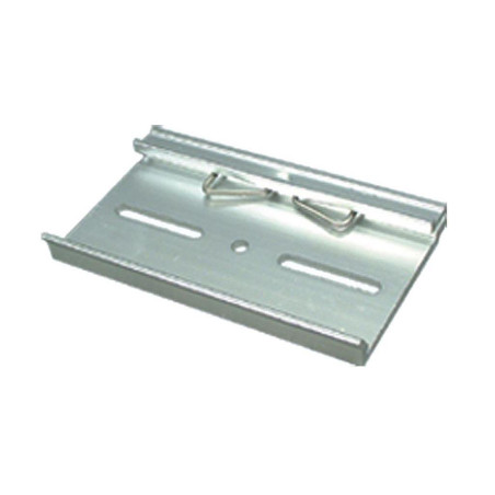Metal DIN rail hook for rear switching power supplies in metal case