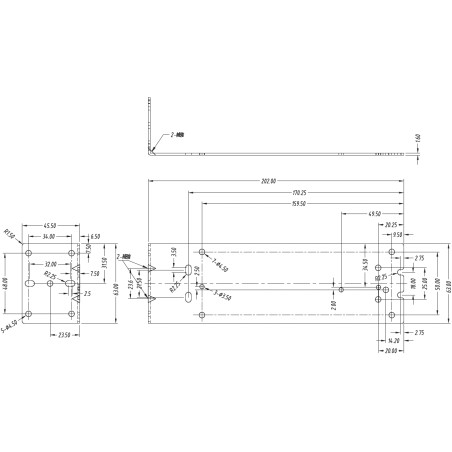 Supporto barra DIN in metallo mensola 20x6cm per alimentatori switching in case metallico