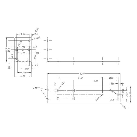 Supporto barra DIN in metallo mensola 19cm per alimentatori switching in case metallico
