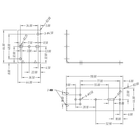 Supporto barra DIN in metallo mensola 11cm per alimentatori switching in case metallico