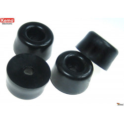 Set of 50 black rubber feet for houses and small containers 12 x 7 mm