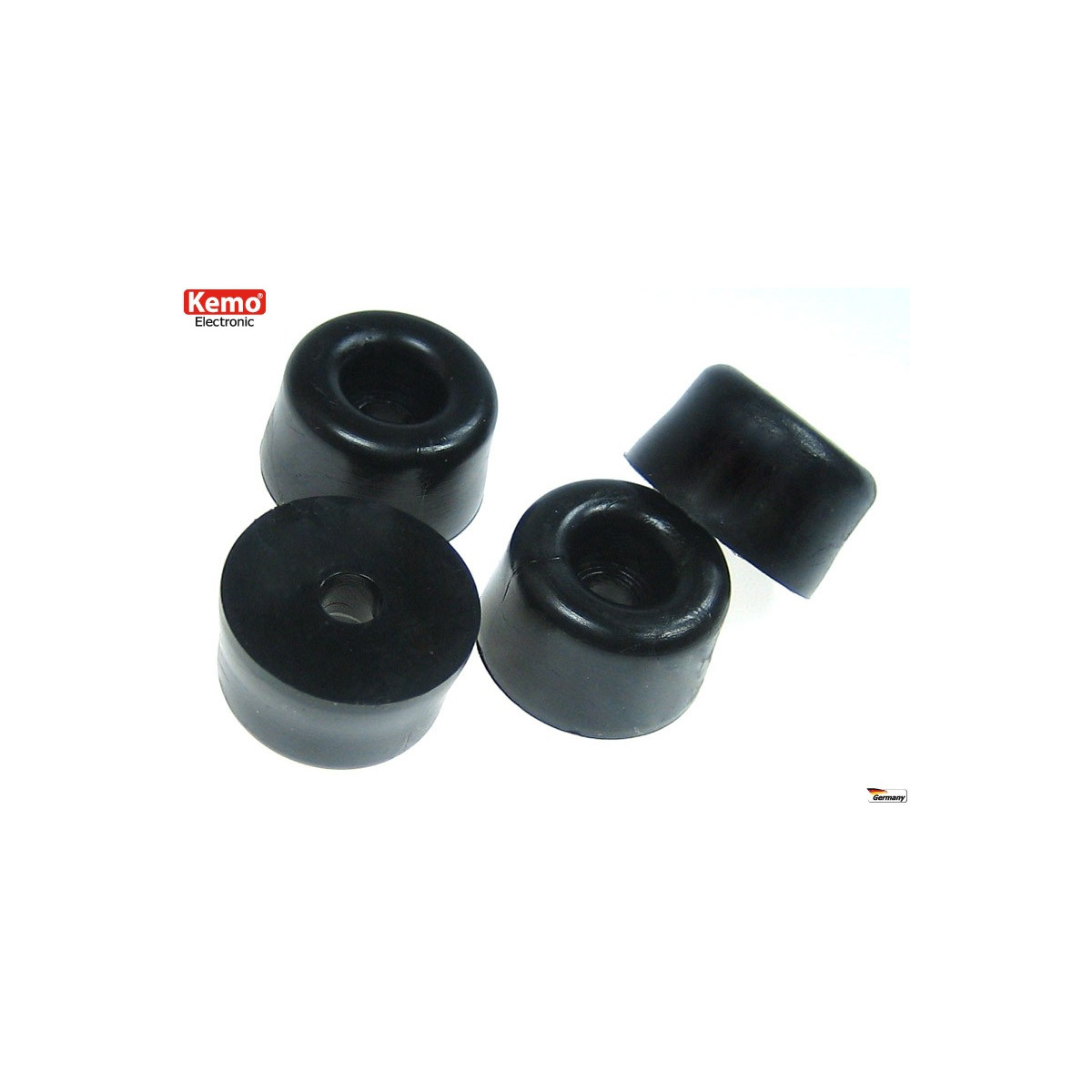 Set 50 piedini in gomma nero per case e contenitori grande 22 x 13 mm