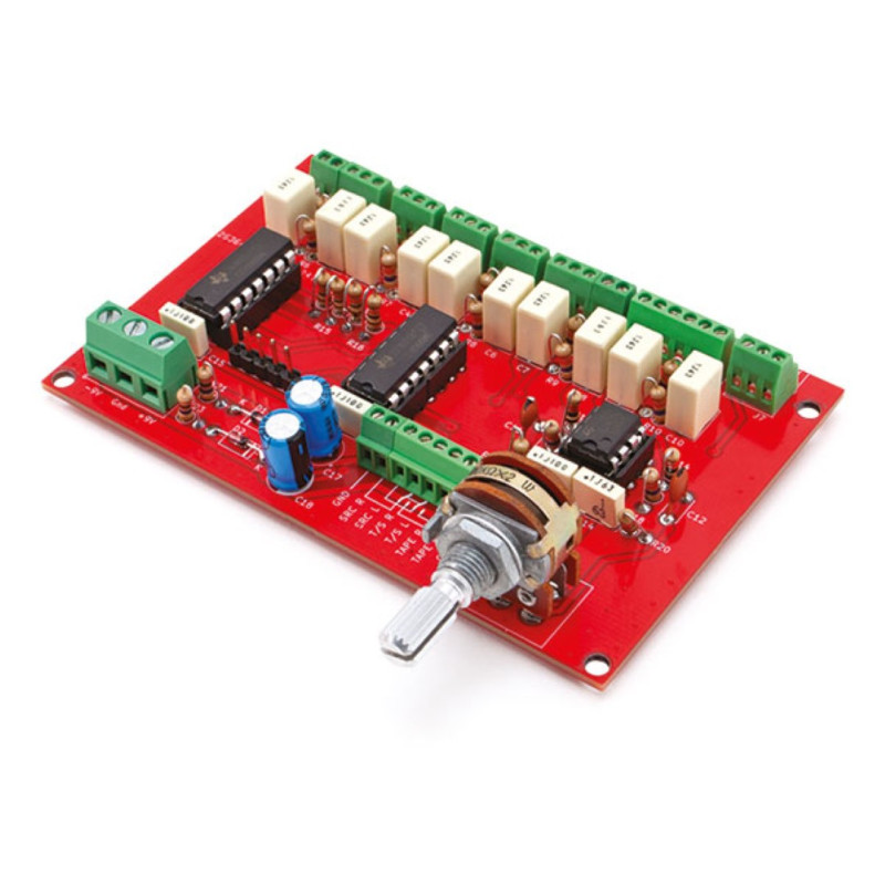 Selettore audio stereo digitale a 4 ingressi + Tape Monitor, doppia uscita e controllo volume