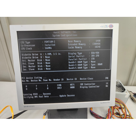 Set Retro Vintage Socket 7 – Soyo SY-5EHM + Intel Pentium-S 166 MHz + 128MB RAM + VGA Cirrus Logic 5446 PCI
