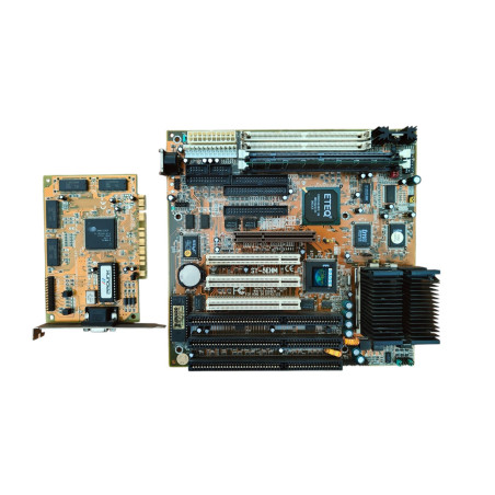 Set Retro Vintage Socket 7 – Soyo SY-5EHM + Intel Pentium-S 166 MHz + 128MB RAM + VGA Cirrus Logic 5446 PCI