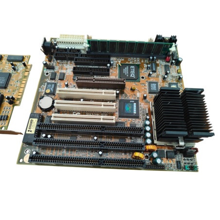 Set Retro Vintage Socket 7 – Soyo SY-5EHM + Intel Pentium-S 166 MHz + 128MB RAM + VGA Cirrus Logic 5446 PCI
