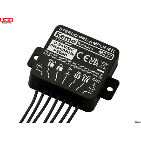 Kemo M237 Universal-Stereo-Vorverstärker 9–24 V DC Audiomodul 30 dB