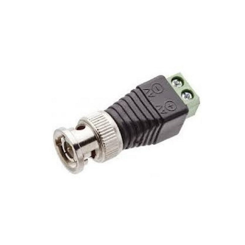 Standard male BNC coaxial plug adapter with 2 screw terminals