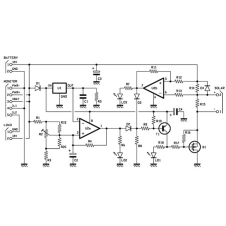 Kit controlador de carga solar PWM 12/24 V para paneles fotovoltaicos
