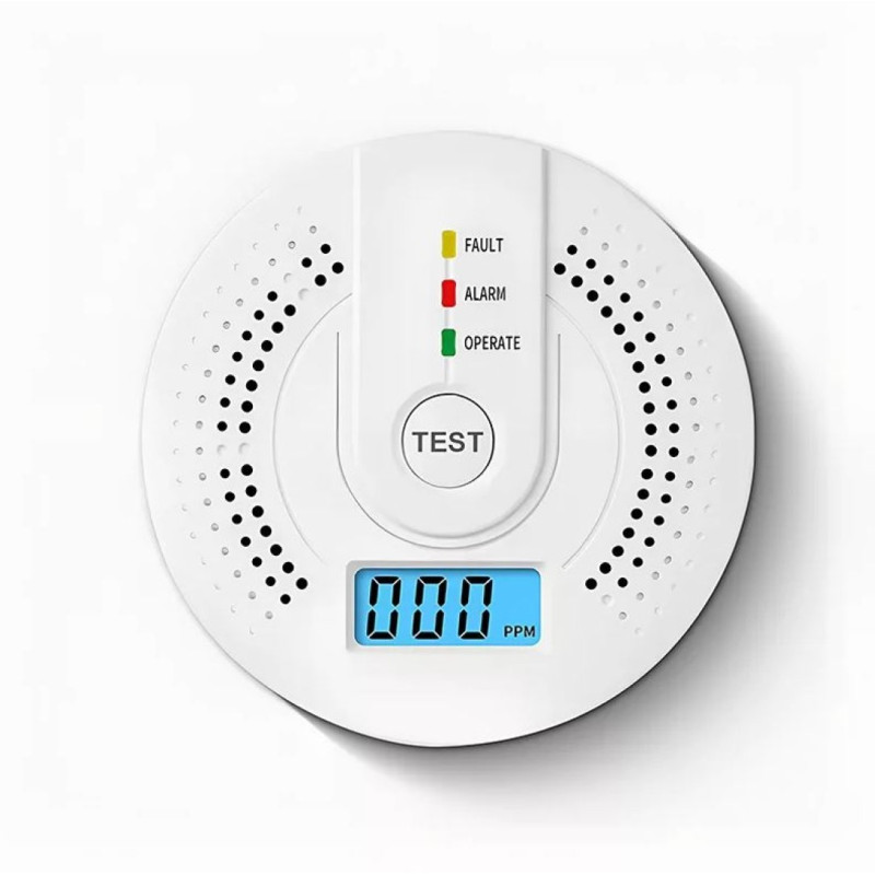 Detector de monóxido de carbono a batería con alarma