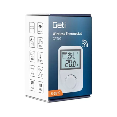 868 MHz digitale draadloze thermostaat met ontvanger voor verwarming en airconditioning