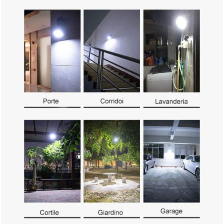 120 LED COB Solar Lamp with PIR Motion Sensor IP65 Outdoor Light 400lm