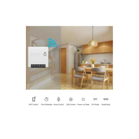 Sonoff MINI R2 Smart WiFi-schakelaar voor domotica, Alexa, Google en eWeLink, inbouwmontage