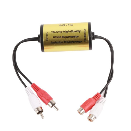 Isolatore di Massa Ground Loop RCA 15A Car Audio Anti Ronzio Disturbi SB-16