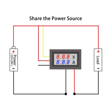 Amperometro Voltmetro Digitale DC 0-100V 10A con Doppio Display LED Rosso/Verde e Shunt Integrato EL3990