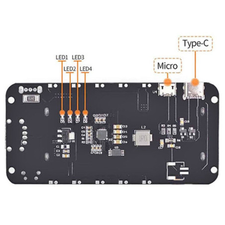 Shield Power Bank Modulo 3V 1A 5V 3A USB-C Micro USB Formato 18650