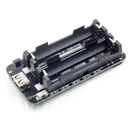 Shield Power Bank Modulo 3V 1A 5V 3A USB-C Micro USB Formato 18650