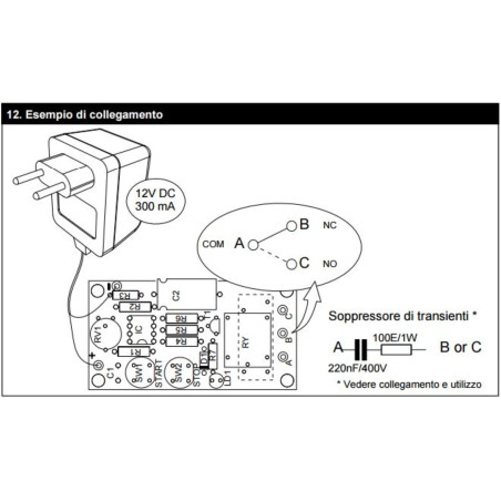 MONTERAD Timer START STOPP 0-15 minuter 12V DC med 2A 240V utgångsrelä