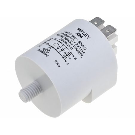 MIFLEX X26 250 V AC 10 A EMI-ruisonderdrukkingsfilter voor huishoudelijke apparaten