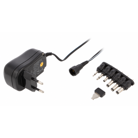 Alimentation stabilisée universelle 3–12 V CC 1 A avec 6 connecteurs CC et prise jack – Minwa
