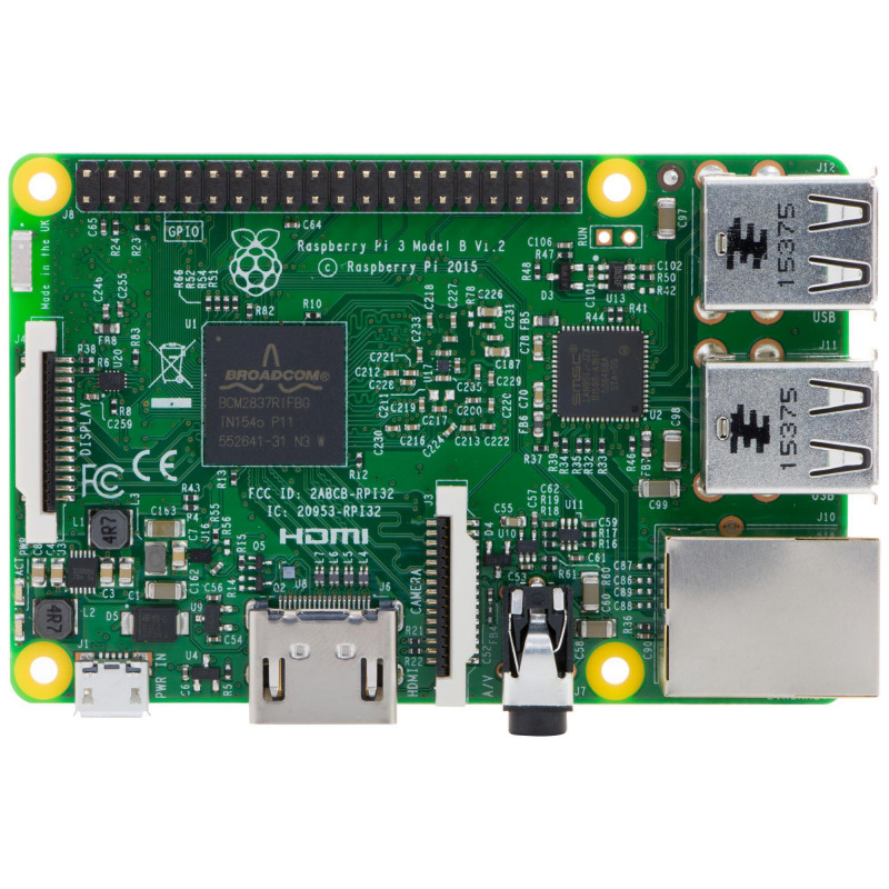 Raspberry PI 3 Mod B - Quad-Core 1 GB RAM, USB, Micro-SD, HDMI, WLAN, BT, LAN