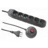 Regleta de enchufes 6 con interruptor en cable para usar con la mano o el pedal