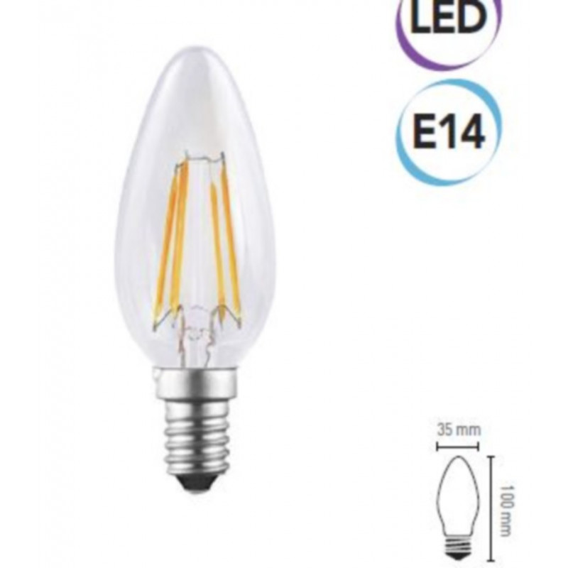 Lampadina LED filam. a cand. 4W E14 470 lumen calda A+ Electraline 63306