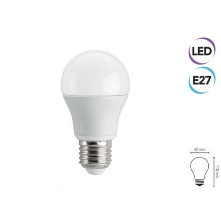 Bombilla LED 10W E27 850 lúmenes blanco cálido clase A + Electraline 63293