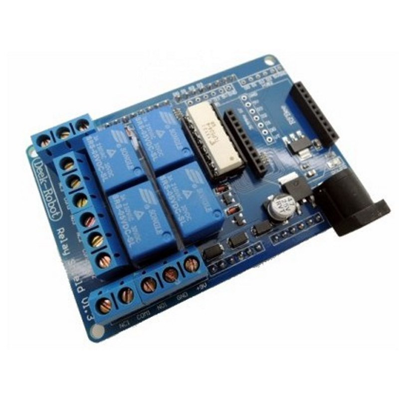 Shield Arduino output 4 canali relè 3A con alimentazione 7-12V DC