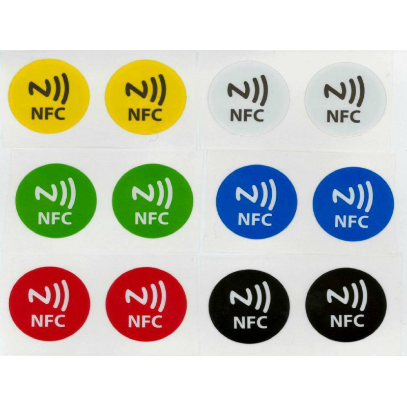 12 ETIQUETAS NFC grabables compatibles con Windows Phone, Android y Blackberry