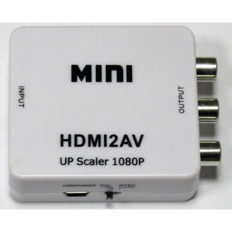 Convertisseur vidéo HDMI vers AV RCA AV FULL HD 1080P alim. USB