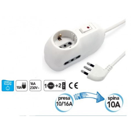 Power strip with safety thermal switch electraline 62023